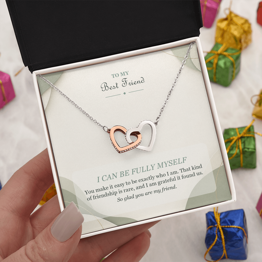 To My Best Friend Interlocking Hearts Necklace - I Can Be Fully Myself