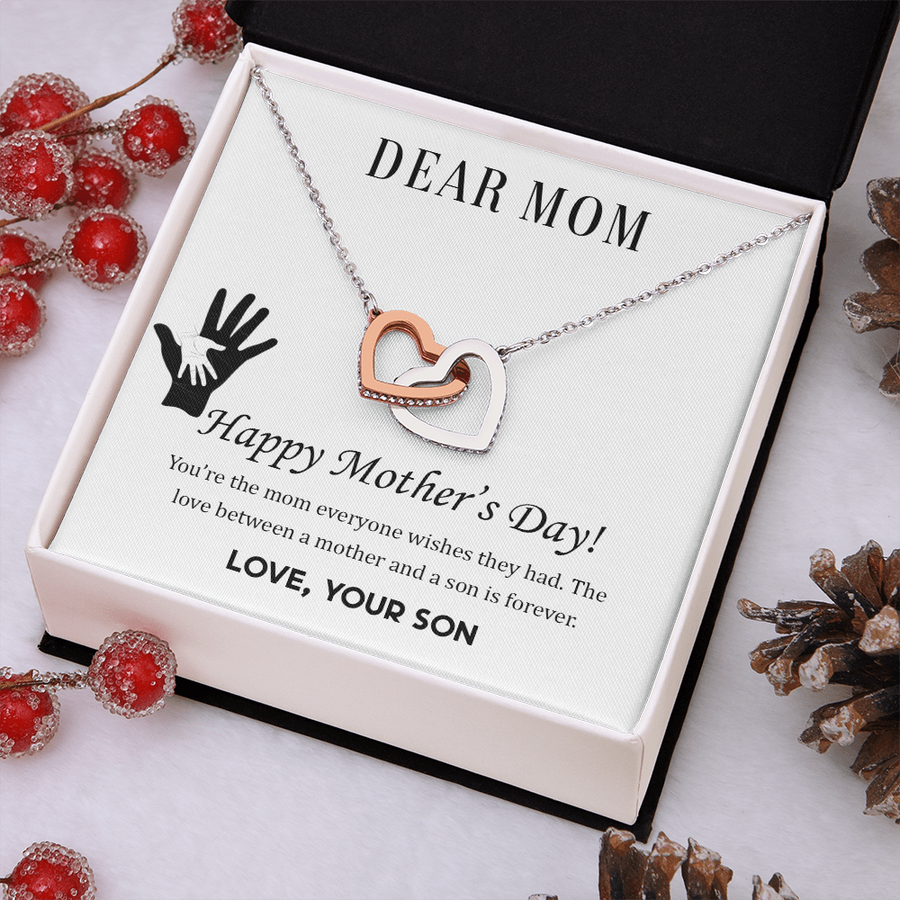 Mom Necklace, Happy Mother's Day Necklace Gift for Mom from Daughter from Son