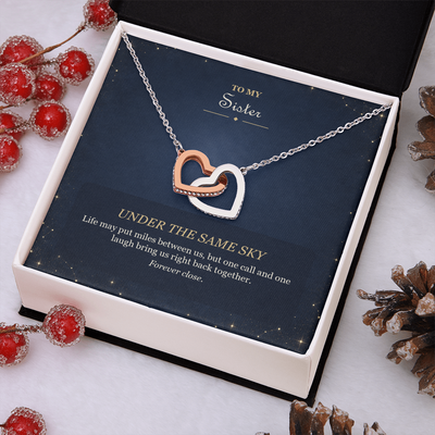 Load image into Gallery viewer, To My Sister Interlocking Hearts Necklace - Under the Same Sky
