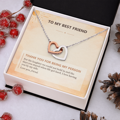 Load image into Gallery viewer, To My Best Friend Interlocking Hearts Necklace - Thank You for Being My Person
