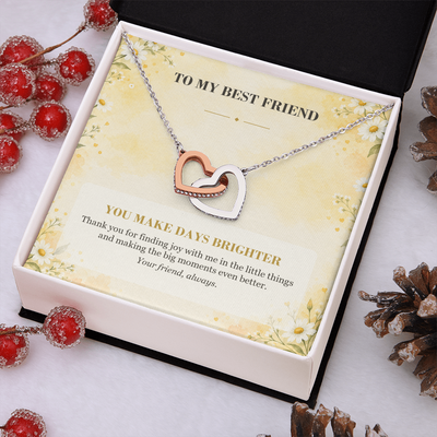 Load image into Gallery viewer, To My Best Friend Interlocking Hearts Necklace - You Make Days Brighter
