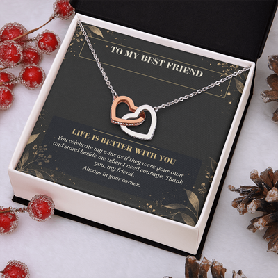 Load image into Gallery viewer, To My Best Friend Interlocking Hearts Necklace - Life Is Better With You
