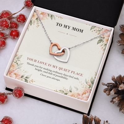 Load image into Gallery viewer, To My Mom Interlocking Hearts Necklace - Your Love Is My Quiet Place
