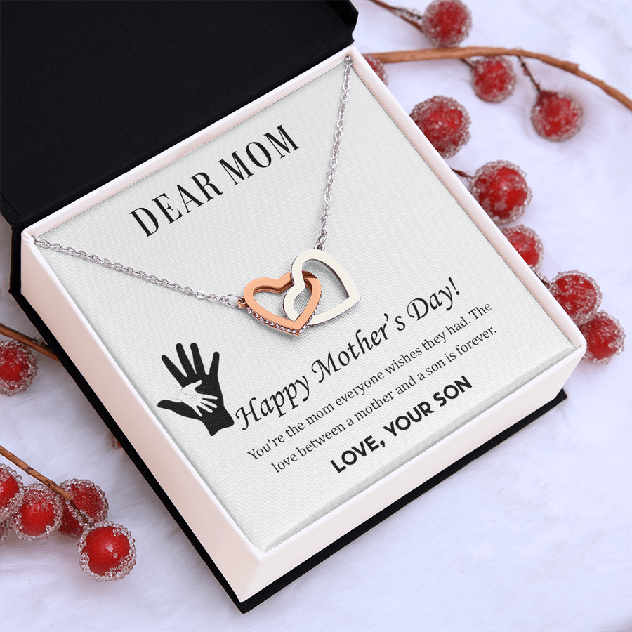 Mom Necklace, Happy Mother's Day Necklace Gift for Mom from Daughter from Son