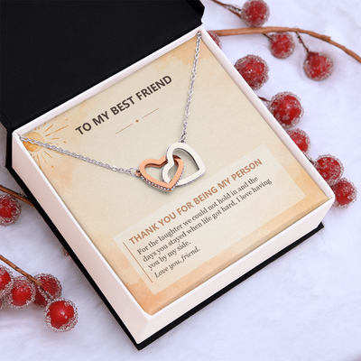 Load image into Gallery viewer, To My Best Friend Interlocking Hearts Necklace - Thank You for Being My Person
