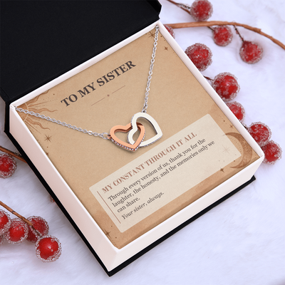 Load image into Gallery viewer, To My Sister Interlocking Hearts Necklace - My Constant Through It All
