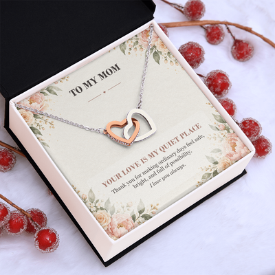 Load image into Gallery viewer, To My Mom Interlocking Hearts Necklace - Your Love Is My Quiet Place
