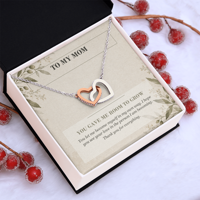 Load image into Gallery viewer, To My Mom Interlocking Hearts Necklace - You Gave Me Room to Grow
