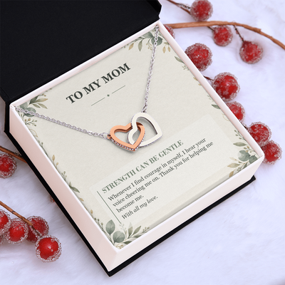 Load image into Gallery viewer, To My Mom Interlocking Hearts Necklace - Gentle Strength Message Card
