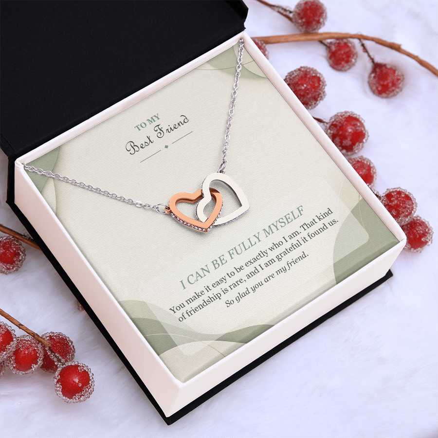 To My Best Friend Interlocking Hearts Necklace - I Can Be Fully Myself