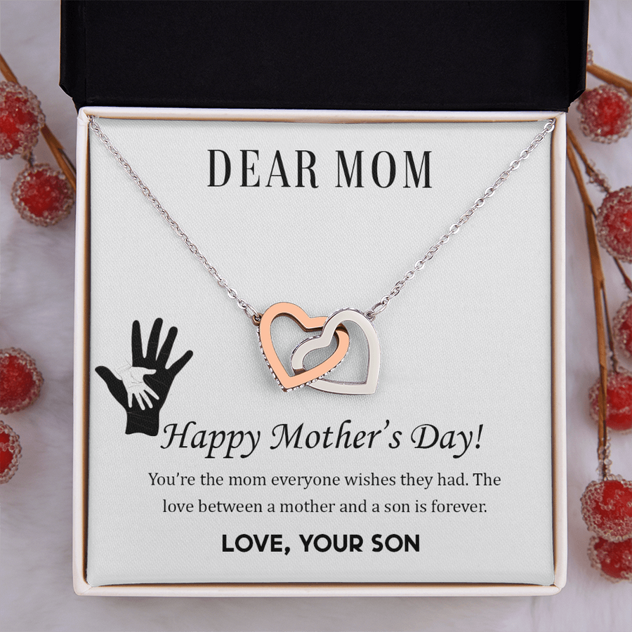 Mom Necklace, Happy Mother's Day Necklace Gift for Mom from Daughter from Son