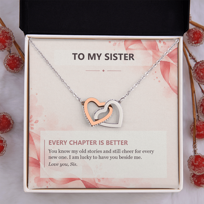 Load image into Gallery viewer, To My Sister Interlocking Hearts Necklace - Every Chapter Is Better
