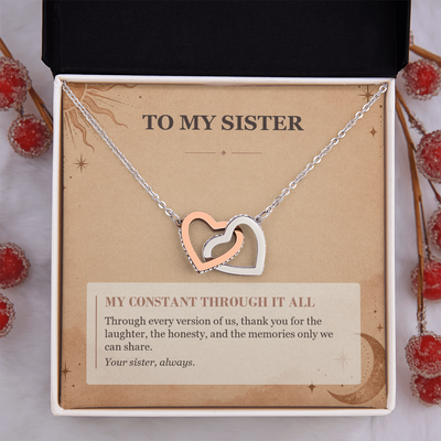 Load image into Gallery viewer, To My Sister Interlocking Hearts Necklace - My Constant Through It All
