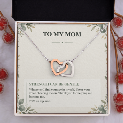 Load image into Gallery viewer, To My Mom Interlocking Hearts Necklace - Gentle Strength Message Card
