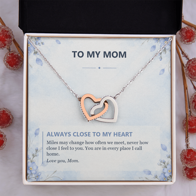 Load image into Gallery viewer, To My Mom Interlocking Hearts Necklace - Always Close to My Heart
