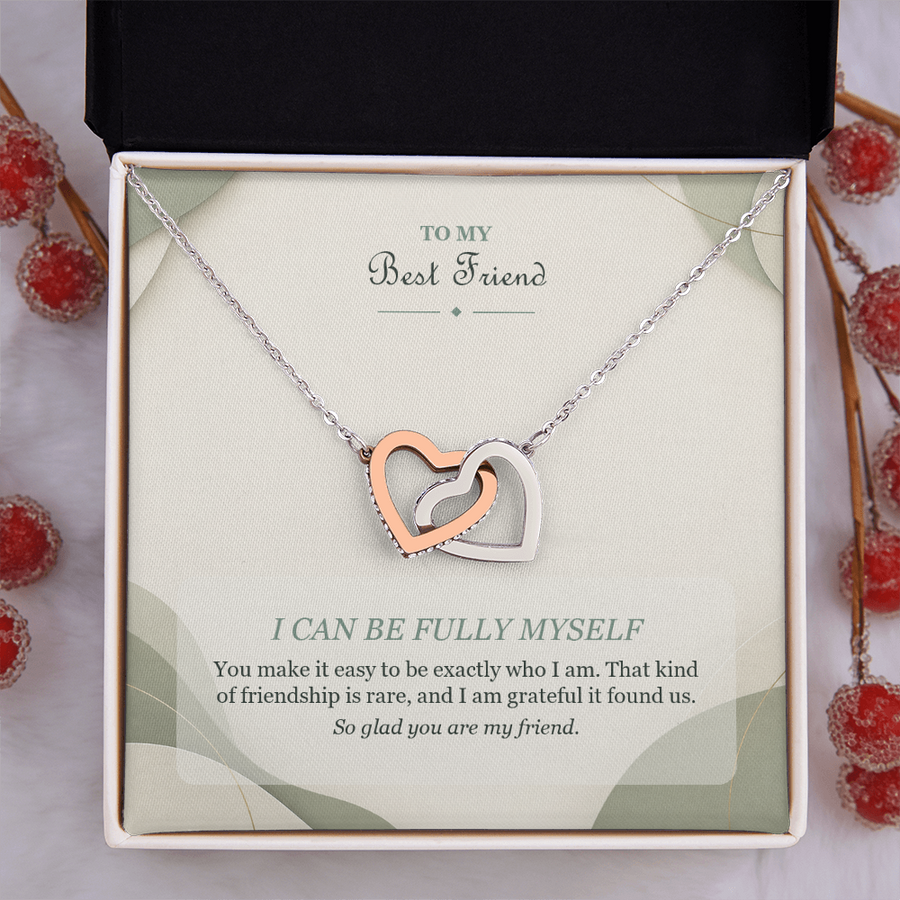 To My Best Friend Interlocking Hearts Necklace - I Can Be Fully Myself