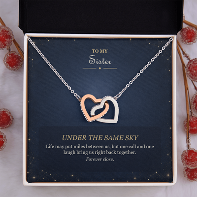 Load image into Gallery viewer, To My Sister Interlocking Hearts Necklace - Under the Same Sky

