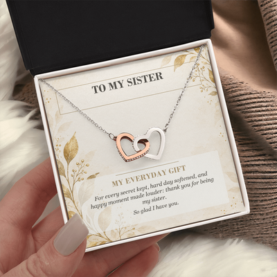 Load image into Gallery viewer, To My Sister Interlocking Hearts Necklace - My Everyday Gift
