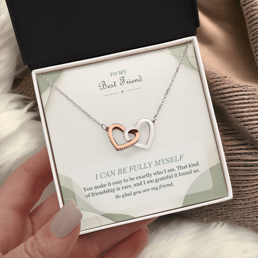 To My Best Friend Interlocking Hearts Necklace - I Can Be Fully Myself