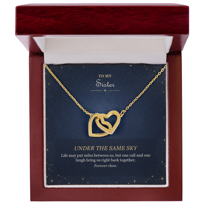 Load image into Gallery viewer, To My Sister Interlocking Hearts Necklace - Under the Same Sky

