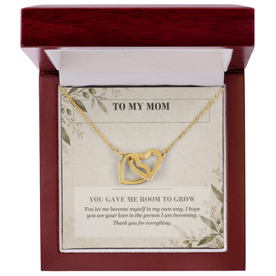 Load image into Gallery viewer, To My Mom Interlocking Hearts Necklace - You Gave Me Room to Grow
