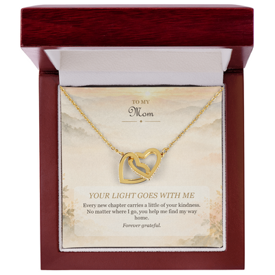 Load image into Gallery viewer, To My Mom Interlocking Hearts Necklace - Your Light Goes With Me
