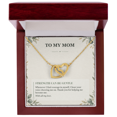 Load image into Gallery viewer, To My Mom Interlocking Hearts Necklace - Gentle Strength Message Card
