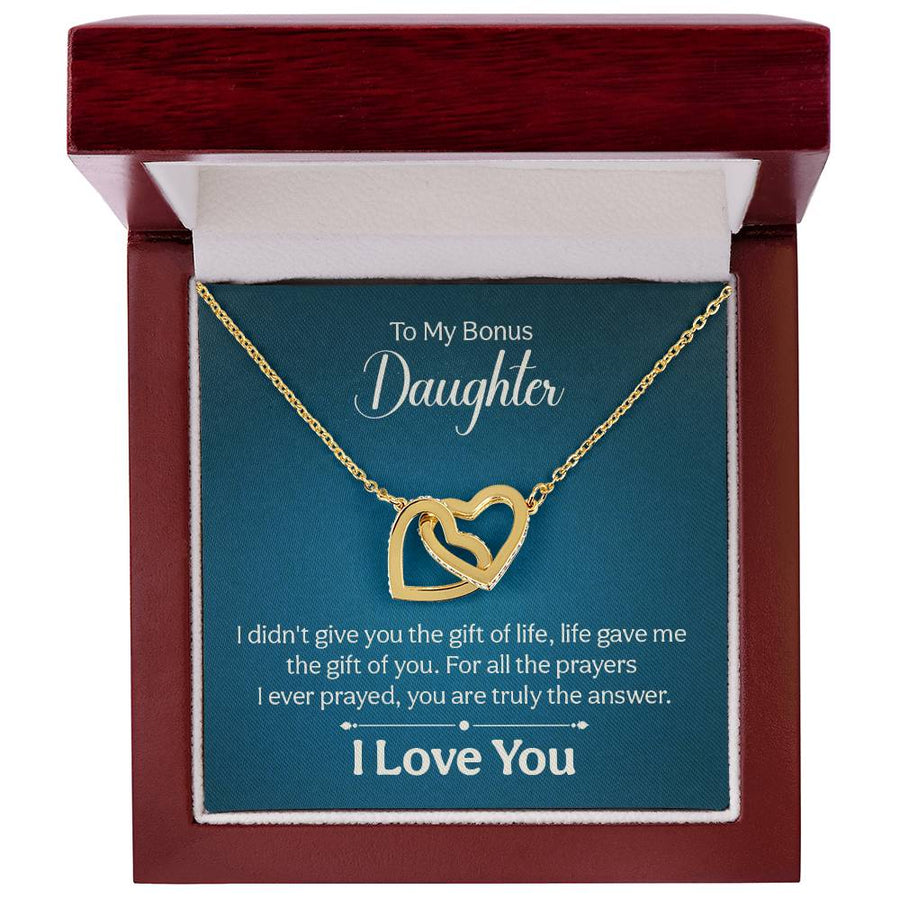 To My Bonus Daughter Necklace from Mom and Dad, Unique Bonus Daughter Birthday Gifts