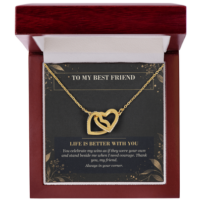 Load image into Gallery viewer, To My Best Friend Interlocking Hearts Necklace - Life Is Better With You
