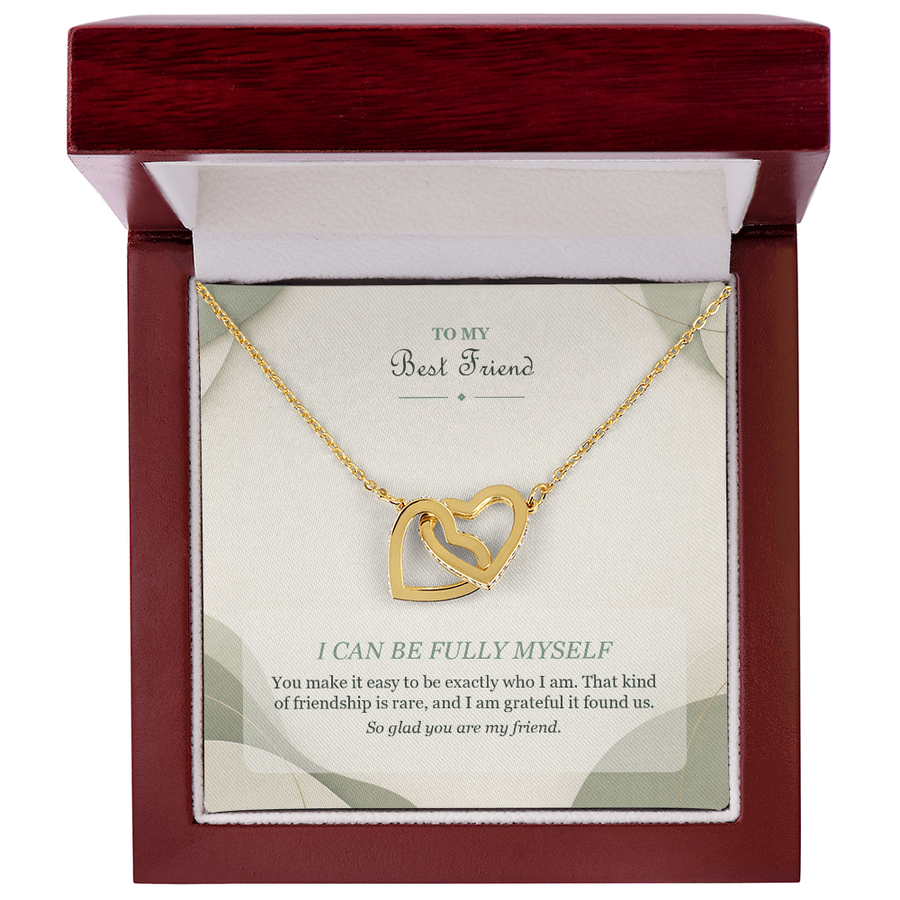 To My Best Friend Interlocking Hearts Necklace - I Can Be Fully Myself