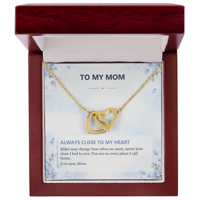 Load image into Gallery viewer, To My Mom Interlocking Hearts Necklace - Always Close to My Heart

