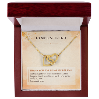Load image into Gallery viewer, To My Best Friend Interlocking Hearts Necklace - Thank You for Being My Person
