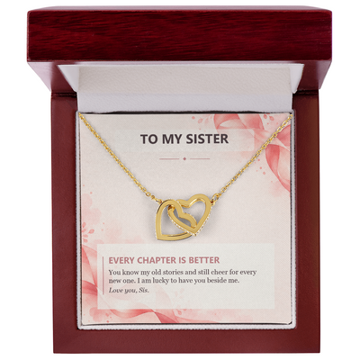 Load image into Gallery viewer, To My Sister Interlocking Hearts Necklace - Every Chapter Is Better
