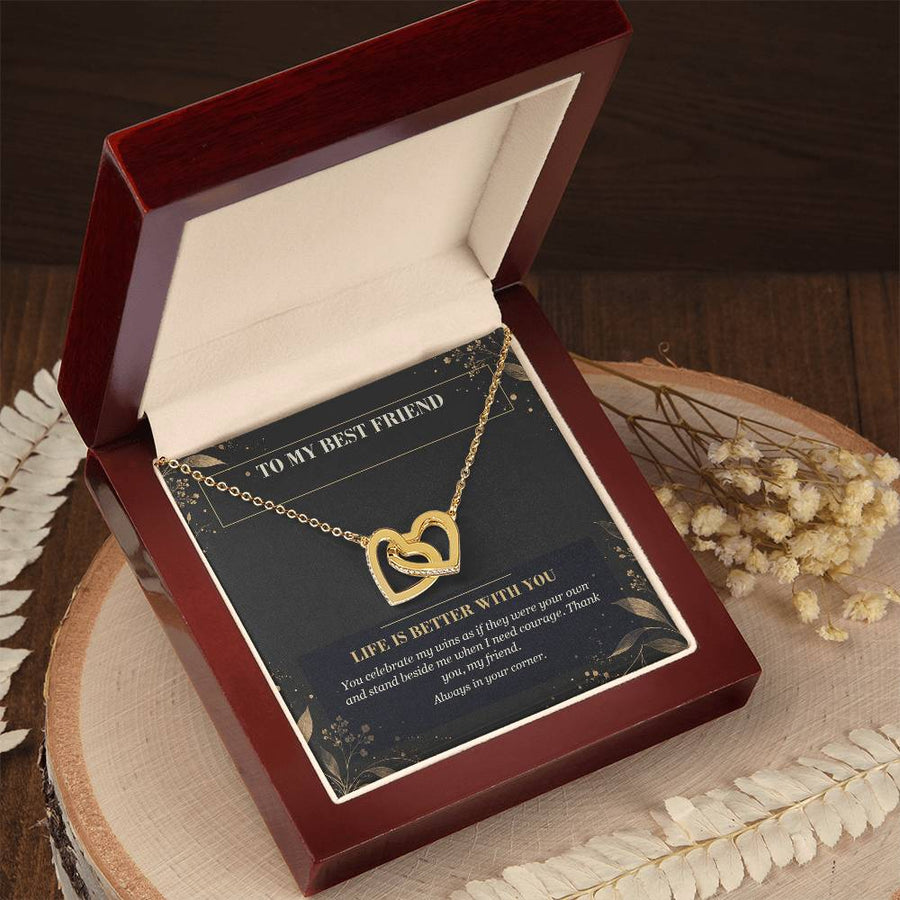 To My Best Friend Interlocking Hearts Necklace - Life Is Better With You