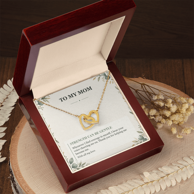 Load image into Gallery viewer, To My Mom Interlocking Hearts Necklace - Gentle Strength Message Card
