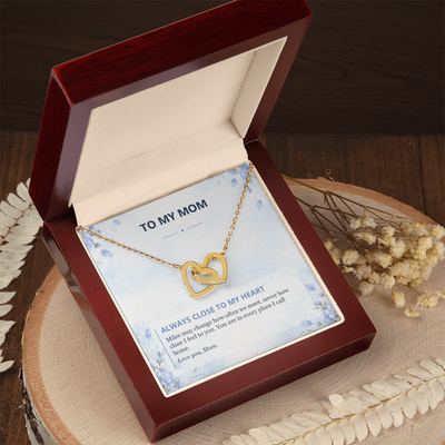 Load image into Gallery viewer, To My Mom Interlocking Hearts Necklace - Always Close to My Heart
