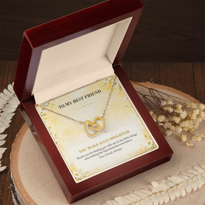 Load image into Gallery viewer, To My Best Friend Interlocking Hearts Necklace - You Make Days Brighter
