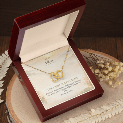 Load image into Gallery viewer, To My Mom Interlocking Hearts Necklace - Your Light Goes With Me
