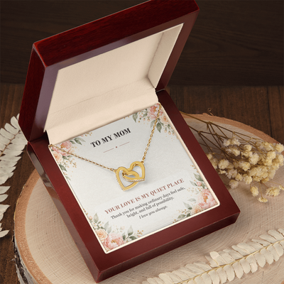 Load image into Gallery viewer, To My Mom Interlocking Hearts Necklace - Your Love Is My Quiet Place
