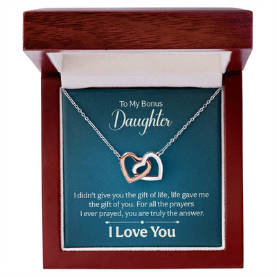 Load image into Gallery viewer, To My Bonus Daughter Necklace from Mom and Dad, Unique Bonus Daughter Birthday Gifts
