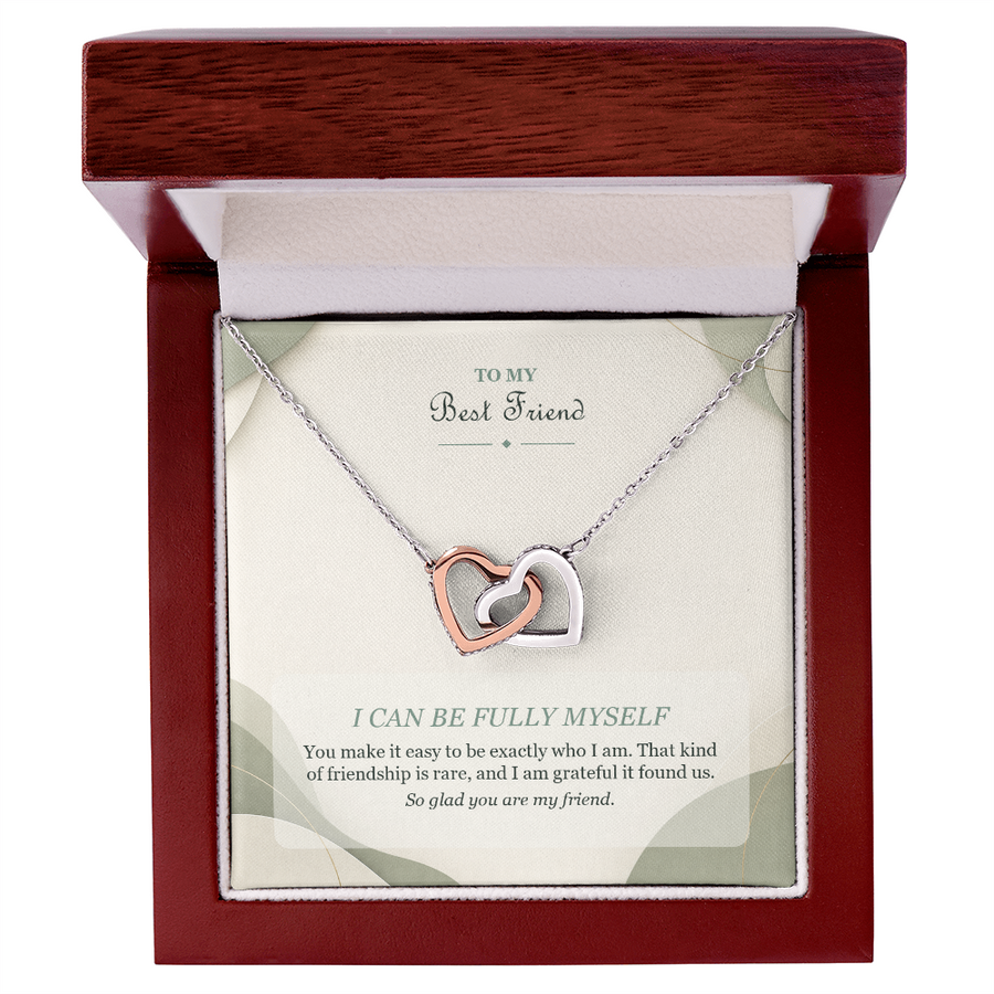 To My Best Friend Interlocking Hearts Necklace - I Can Be Fully Myself
