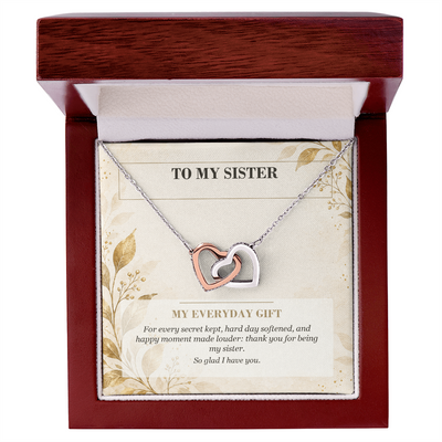 Load image into Gallery viewer, To My Sister Interlocking Hearts Necklace - My Everyday Gift

