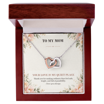 Load image into Gallery viewer, To My Mom Interlocking Hearts Necklace - Your Love Is My Quiet Place
