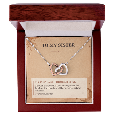 Load image into Gallery viewer, To My Sister Interlocking Hearts Necklace - My Constant Through It All
