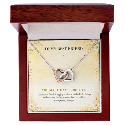 Load image into Gallery viewer, To My Best Friend Interlocking Hearts Necklace - You Make Days Brighter
