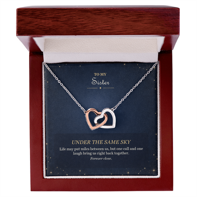 Load image into Gallery viewer, To My Sister Interlocking Hearts Necklace - Under the Same Sky
