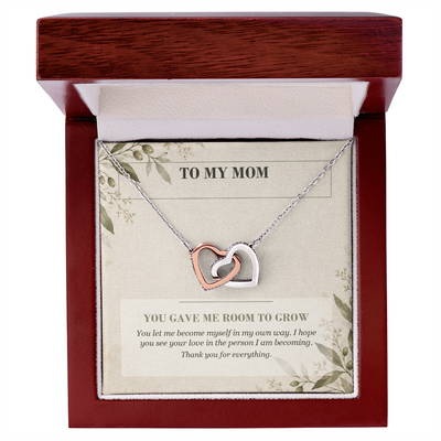 Load image into Gallery viewer, To My Mom Interlocking Hearts Necklace - You Gave Me Room to Grow
