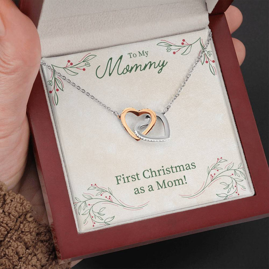Unique First Christmas Gift for Mom, Christmas Necklace Gift for Mom from Daughter