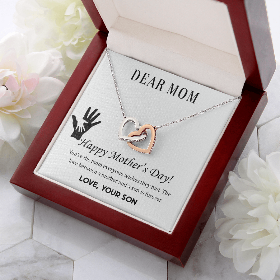 Mom Necklace, Happy Mother's Day Necklace Gift for Mom from Daughter from Son