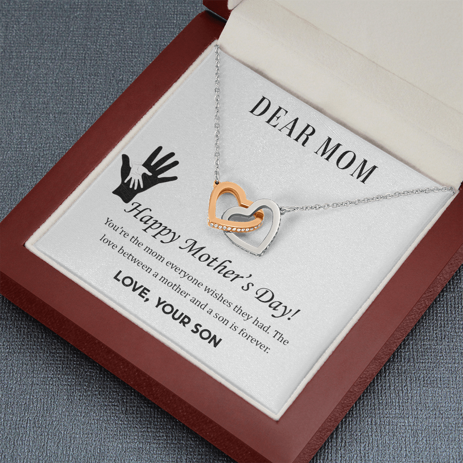 Mom Necklace, Happy Mother's Day Necklace Gift for Mom from Daughter from Son